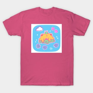 Yellow frog (blue background) T-Shirt